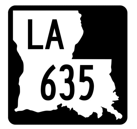 Louisiana State Highway 635 Sticker Decal R6022 Highway Route Sign