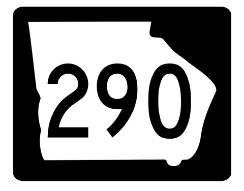 Georgia State Route 290 Sticker R3954 Highway Sign