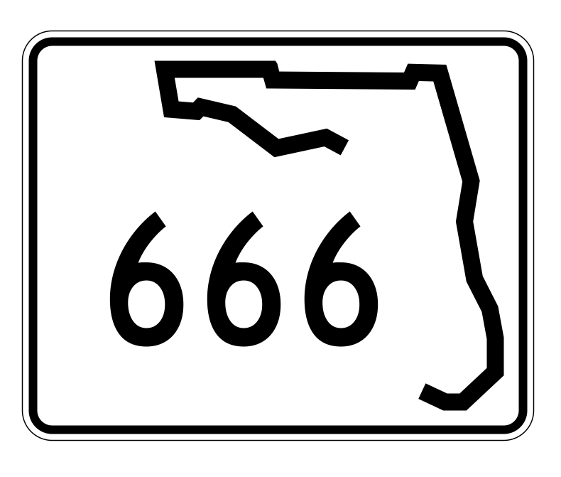 Florida State Road 666 Sticker Decal R1658 Highway Sign - Winter Park Products