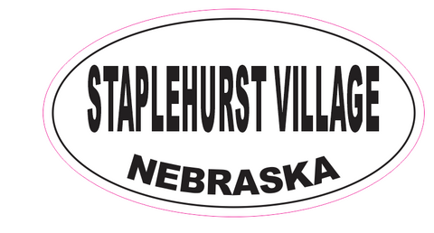 Staplehurst Village Nebraska Oval Bumper Sticker D7055 Euro Oval