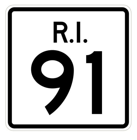 Rhode Island State Road 91 Sticker R4230 Highway Sign Road Sign Decal