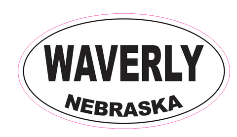 Waverly Nebraska Oval Bumper Sticker D7111 Euro Oval