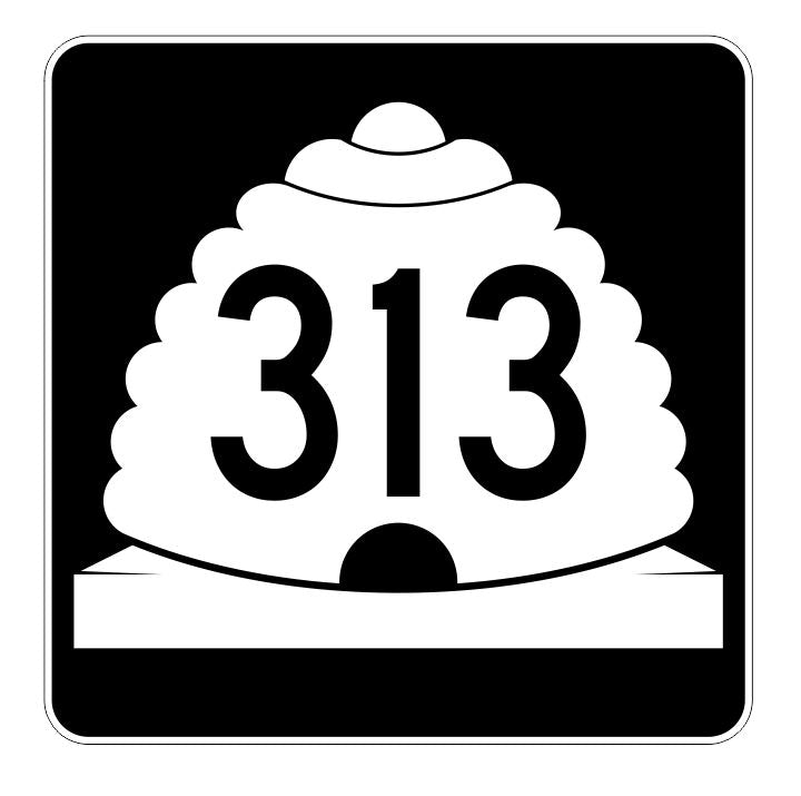 Utah State Highway 313 Sticker Decal R5548 Highway Route Sign