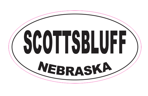 Scottsbluff Nebraska Oval Bumper Sticker D7032 Euro Oval