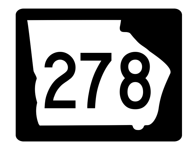 Georgia State Route 278 Sticker R3943 Highway Sign