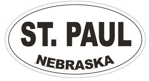 St. Paul Nebraska  Oval Bumper Sticker or Helmet Sticker D7013 Oval