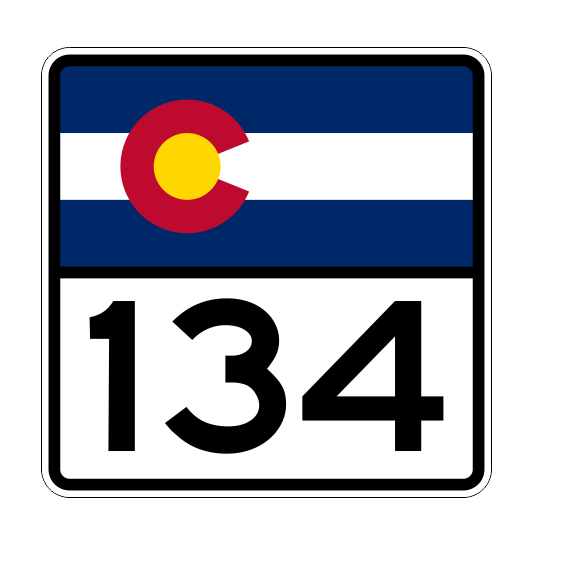 Colorado State Highway 134 Sticker Decal R1856 Highway Sign - Winter Park Products