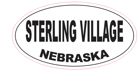 Sterling Village Nebraska Oval Bumper Sticker D7059 Euro Oval