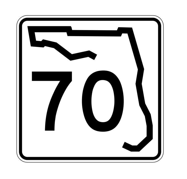 Florida State Road 70 Sticker Decal R1404 Highway Sign - Winter Park Products