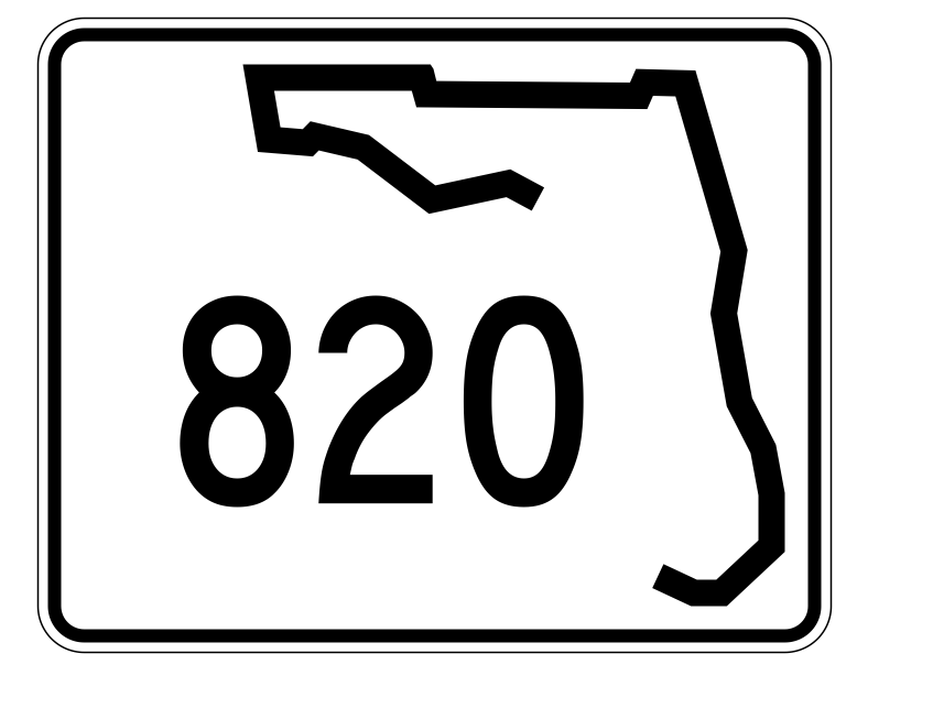 Florida State Road 820 Sticker Decal R1713 Highway Sign - Winter Park Products