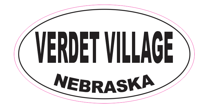 Verdet Village Nebraska Oval Bumper Sticker D7097 Euro Oval