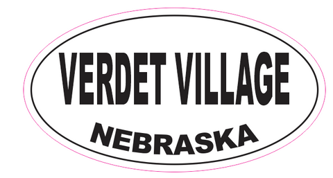 Verdet Village Nebraska Oval Bumper Sticker D7097 Euro Oval