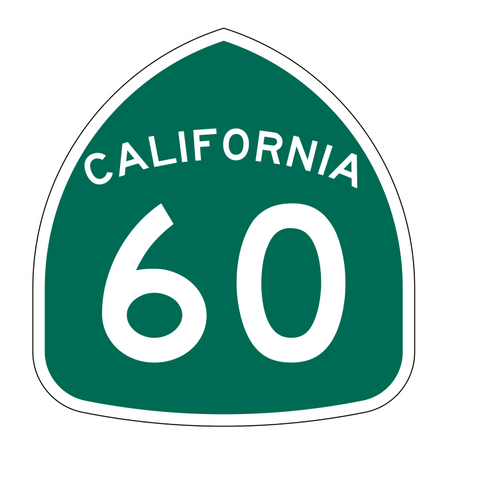 California State Route 60 Sticker Decal R1154 Highway Sign - Winter Park Products