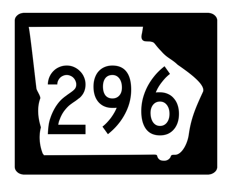 Georgia State Route 296 Sticker R3960 Highway Sign