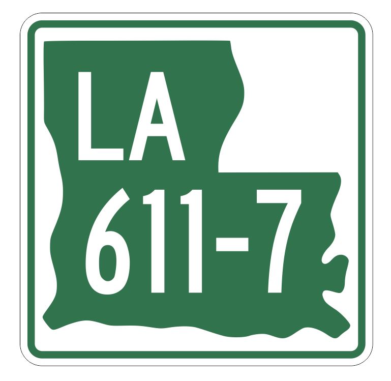 Louisiana State Highway 611-7 Sticker Decal R6612 Highway Route Sign