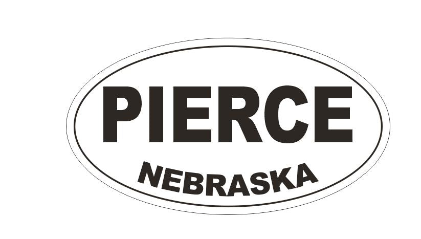 Pierce Nebraska Bumper Sticker or Helmet Sticker D5386 Oval