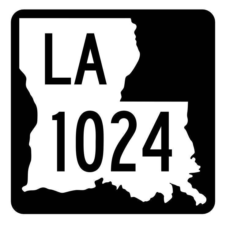 Louisiana State Highway 1024 Sticker Decal R6284 Highway Route Sign