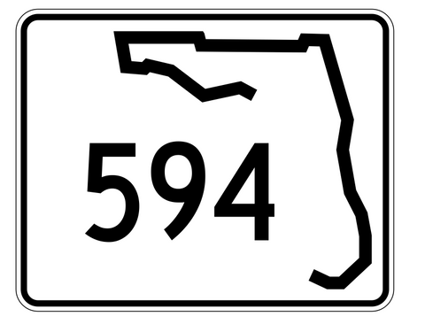 Florida State Road 594 Sticker Decal R1642 Highway Sign - Winter Park Products