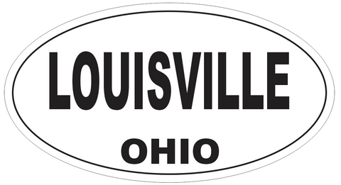 Louisville Ohio Oval Bumper Sticker or Helmet Sticker D6132