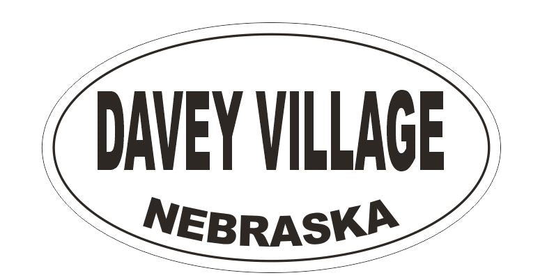 Davey Village Nebraska Oval Bumper Sticker or Helmet Sticker D5206 Oval