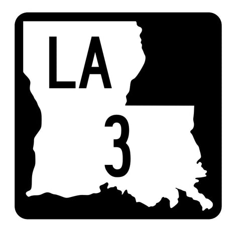 Louisiana State Highway 3 Sticker Decal R5732 Highway Route Sign