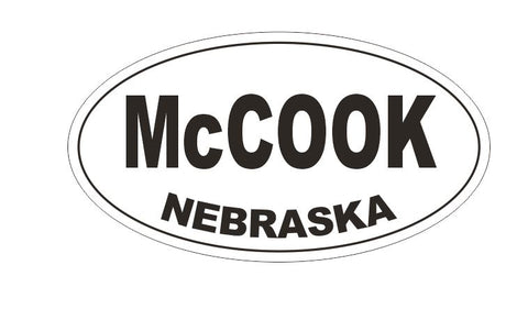 McCook Nebraska Oval Bumper Sticker or Helmet Sticker D5291 Oval