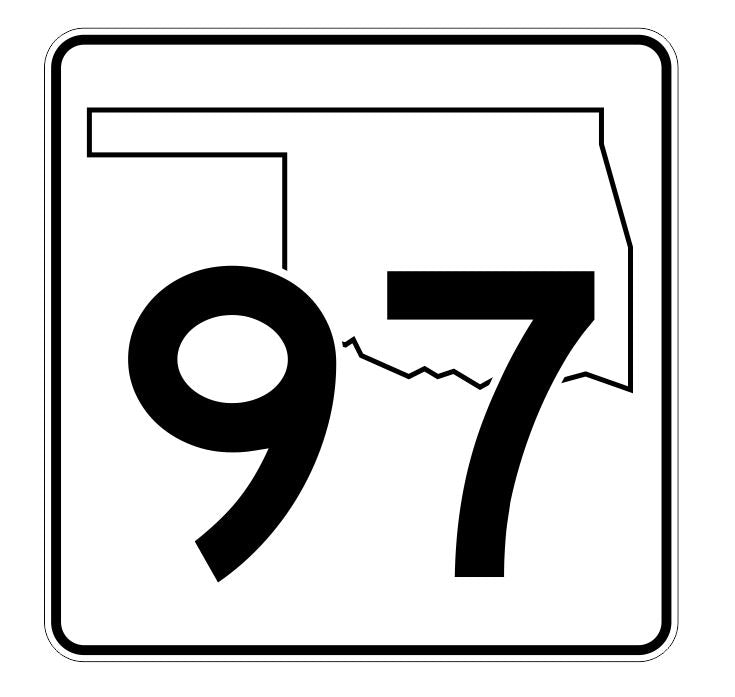 Oklahoma State Highway 97 Sticker Decal R5674 Highway Route Sign