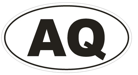 AQ Antarctica Oval Bumper Sticker or Helmet Sticker D2089 Euro Oval Country Code - Winter Park Products