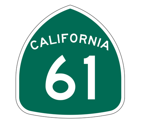 California State Route 61 Sticker Decal R1155 Highway Sign - Winter Park Products