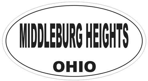 Middleburg Heights Ohio Oval Bumper Sticker or Helmet Sticker D6151