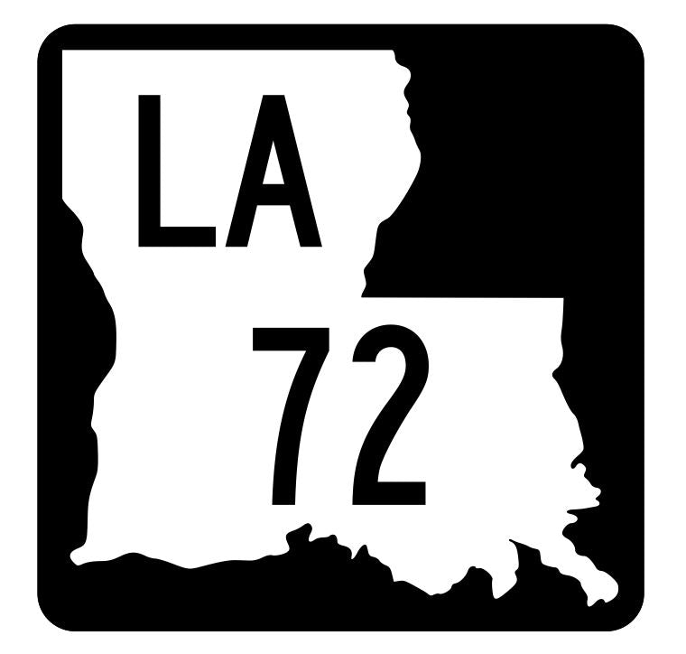 Louisiana State Highway 72 Sticker Decal R5792 Highway Route Sign