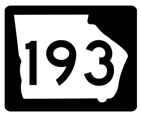 Georgia State Route 193 Sticker R3859 Highway Sign