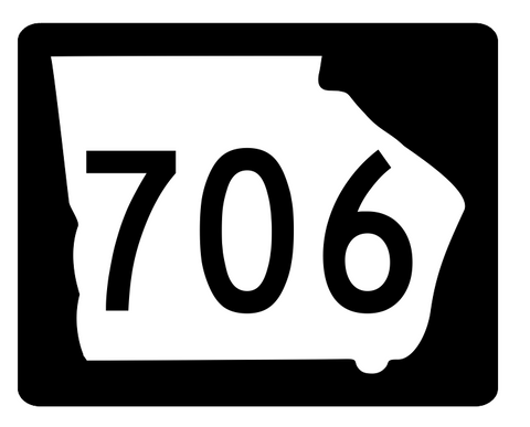 Georgia State Route 706 Sticker R4059 Highway Sign Road Sign Decal