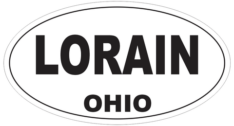 Lorain Ohio Oval Bumper Sticker or Helmet Sticker D6131