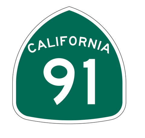 California State Route 91 Sticker Decal R1175 Highway Sign - Winter Park Products