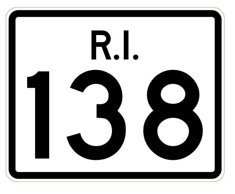 Rhode Island State Road 138 Sticker R4261 Highway Sign Road Sign Decal