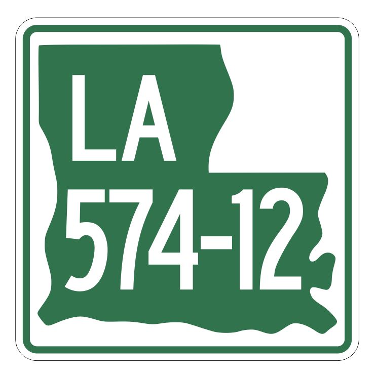 Louisiana State Highway 574-12 Sticker Decal R6607 Highway Route Sign