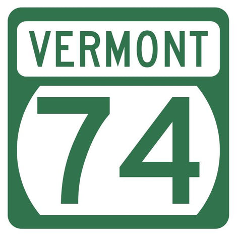 Vermont State Highway 74 Sticker Decal R5299 Highway Route Sign