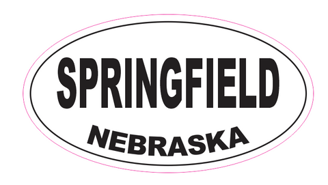 Springfield Nebraska Oval Bumper Sticker D7050 Euro Oval