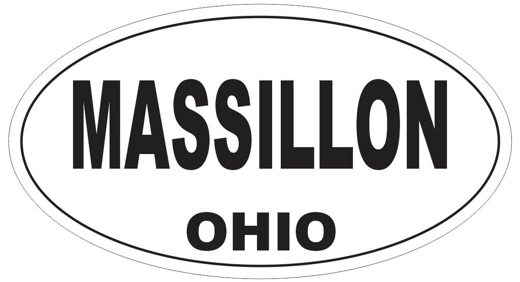 Massillon Ohio Oval Bumper Sticker or Helmet Sticker D6144