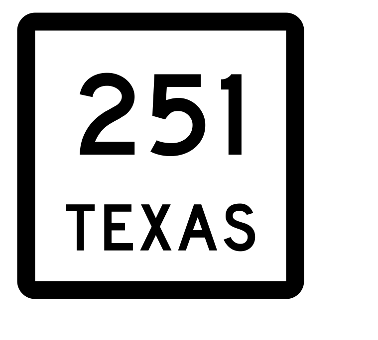 Texas State Highway 251 Sticker Decal R2547 Highway Sign