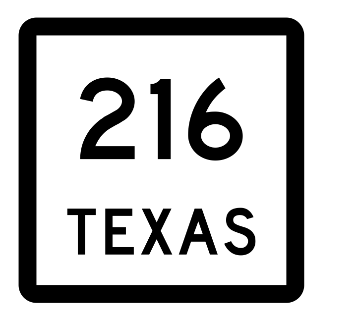 Texas State Highway 216 Sticker Decal R2513 Highway Sign