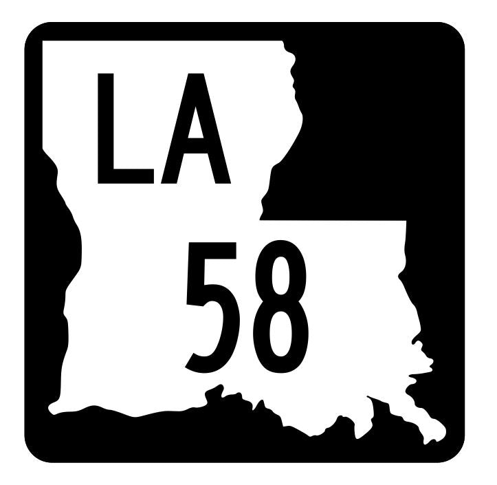 Louisiana State Highway 58 Sticker Decal R5781 Highway Route Sign