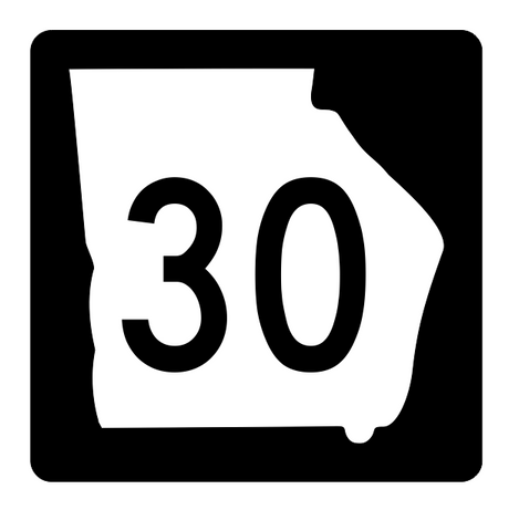 Georgia State Route 30 Sticker R3579 Highway Sign