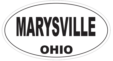 Marysville Ohio Oval Bumper Sticker or Helmet Sticker D6142