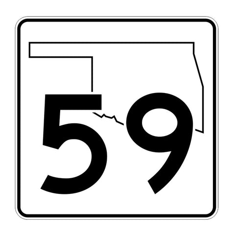 Oklahoma State Highway 59 Sticker Decal R5623 Highway Route Sign