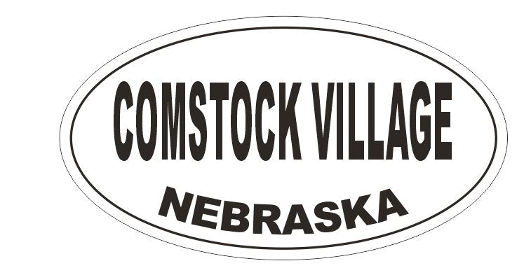 Comstock Village Nebraska Oval Bumper Sticker or Helmet Sticker D5187 Oval