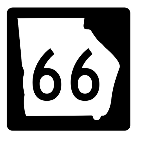 Georgia State Route 66 Sticker R3612 Highway Sign