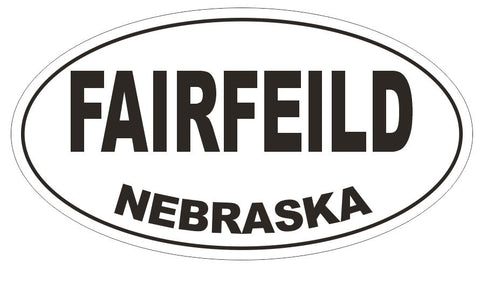 Fairfiled Nebraska Oval Bumoer or Helmet Sticker D5029 Oval