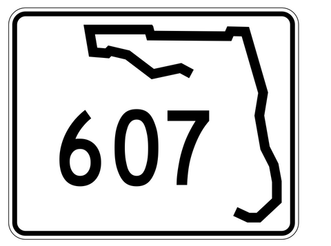 Florida State Road 607 Sticker Decal R1647 Highway Sign - Winter Park Products